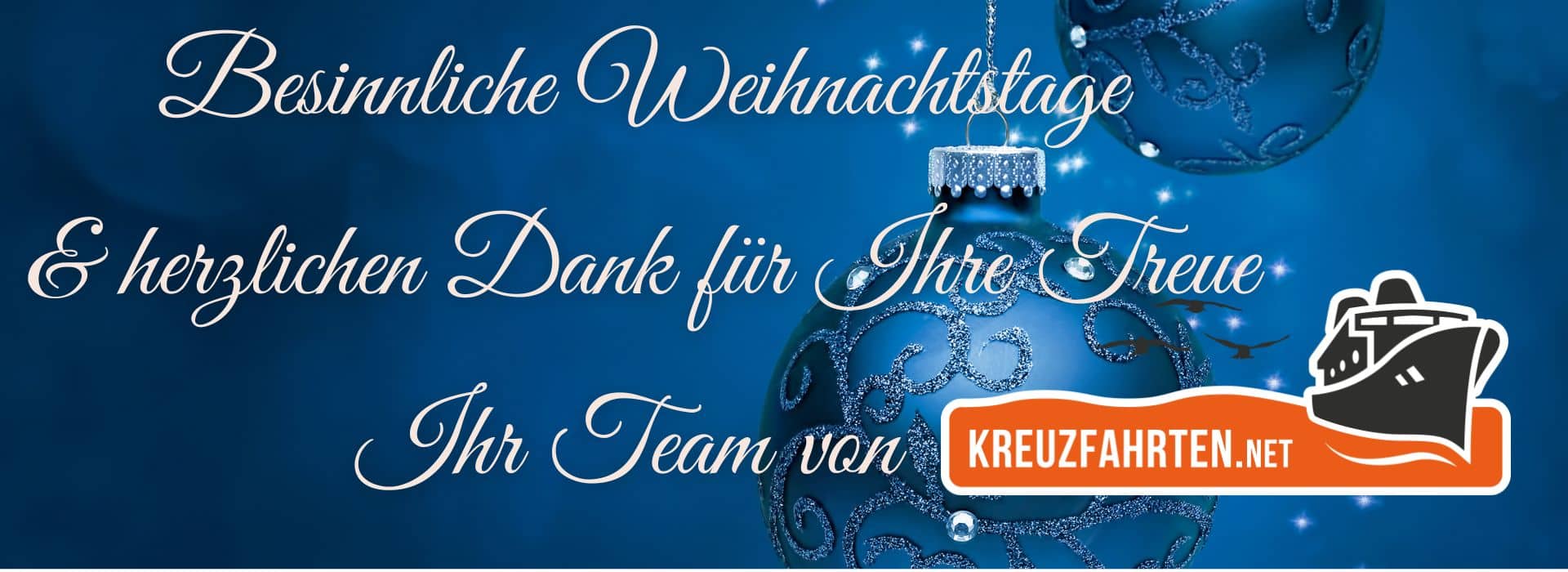 Frohe Weihnachten wünscht KREUZFAHRTEN.net